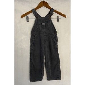 Vintage OshKosh B'Gosh Overalls Gray Wide Wale Corduroy Vestback Sz 24M